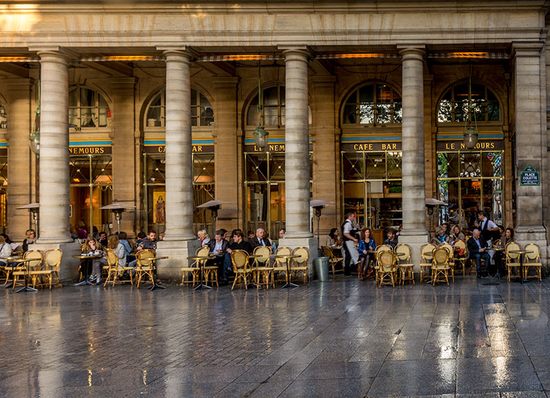Rain, think reflections - Cafe Nemours