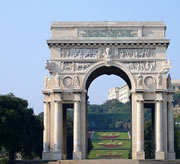 Genoa, Roman Arch at Piazza dell Vittoria.