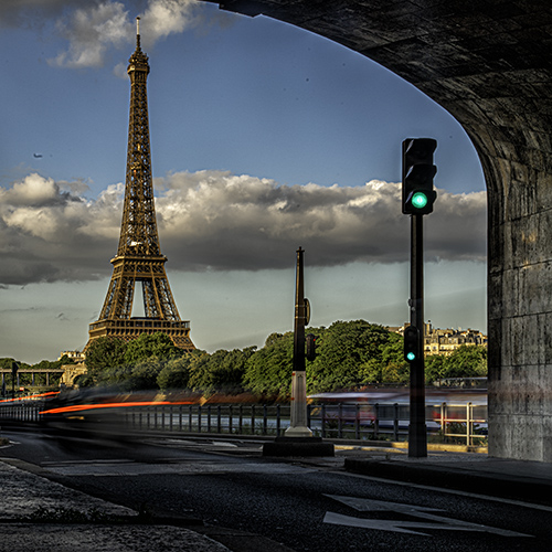Eiffel Tower from voie Georges Pompidou